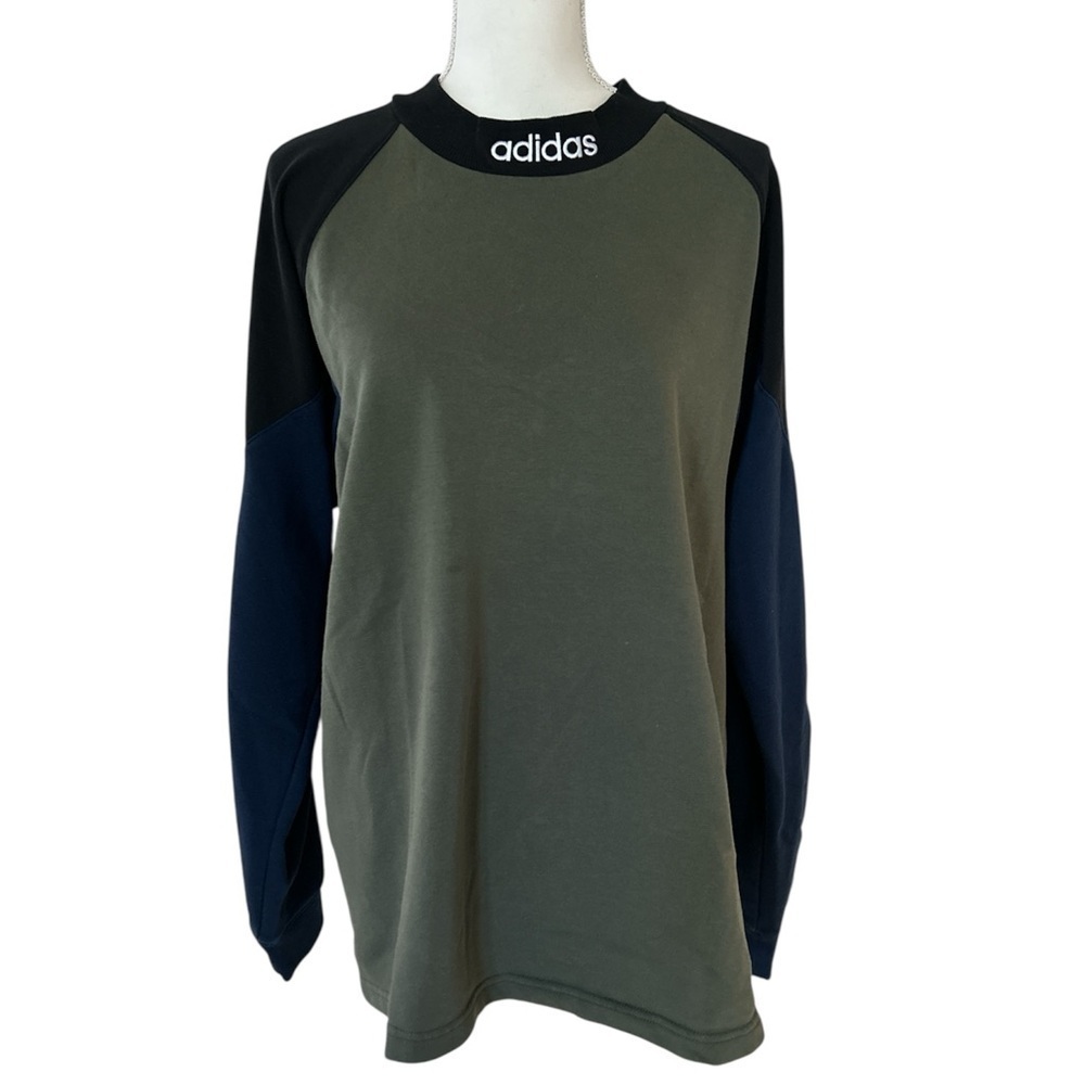 Adidas Men’s Olive and Navy Long Sleeve Shirt